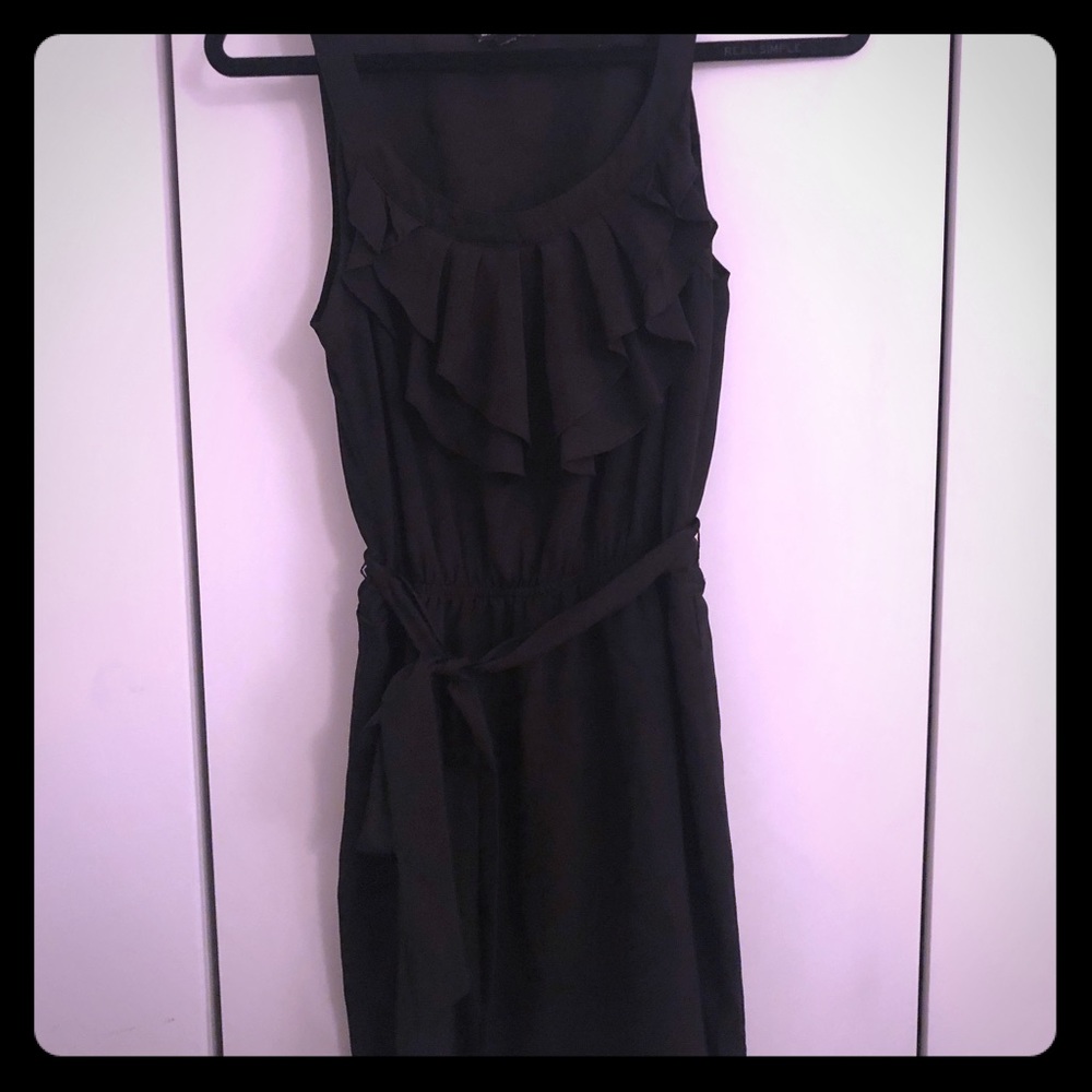 Express Black Dress with Ruffle Top